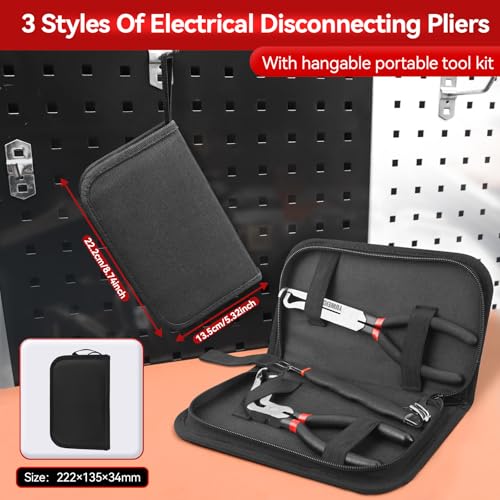 3PCS Automotive Wire Connector Removal Tool Kit - Electrical Disconnect Pliers Set Locking Tab Disconnect for Car Sensors, Wiring Harnesses, Ergonomic Non-Slip Handle - size: 3