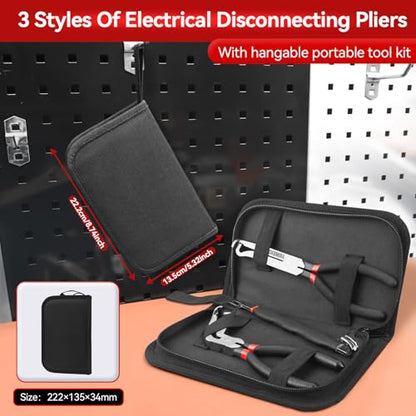 3PCS Automotive Wire Connector Removal Tool Kit - Electrical Disconnect Pliers Set Locking Tab Disconnect for Car Sensors, Wiring Harnesses, Ergonomic Non-Slip Handle - size: 3