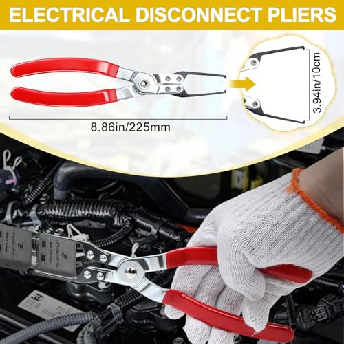 Professional Fuel Line Pliers Set, Hose Clamp Pliers, Electrical Disconnect, Connector Release, Push Pin Retainer Clip, Relay Puller for Auto Fuel, Oil, Coolant Radiator Hoses with Bag