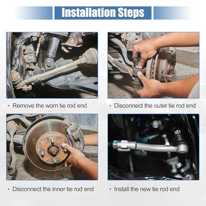 X AUTOHAUX 4pcs Front Inner Outer Tie Rod Ends Kit Suspension Steering Tie Rod End for Buick Verano for Chevrolet Cruze for Chevrolet Volt Drag Link No.EV800884