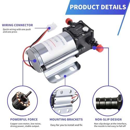 Fuel Transfer Pump Kit with Carrying Case, 12 Volt Electric Fuel Transfer Pump, High Efficiency Self-priming Pump for Pumping Gasoline, Diesel, Kerosene, Water and Liquids - size: 12V Fuel Pump Kit (with Carrying Case)
