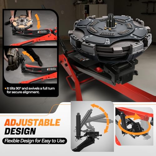 Auto Dynasty Truck Clutch & Flywheel Jack, Heavy Duty Hydraulic – 300 lbs Capacity, 18" Pump Handle, 11.3" to 38.6" Lift Range, with Splined Alignment Shafts & Swivel Casters