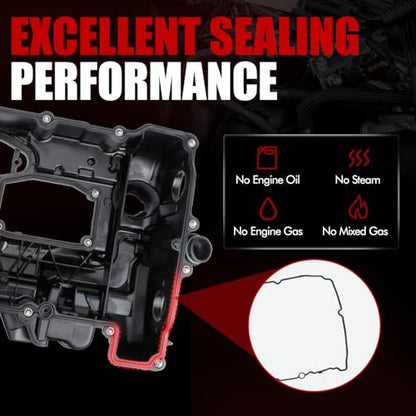 MITZONE N26 Engine Valve Cover with Gasket Bolts Kit & Oil Cap for BMW 2012/2014-2016 328i 328i xDrive 428i 2.0L Replace 11127633630 N26 SULEV