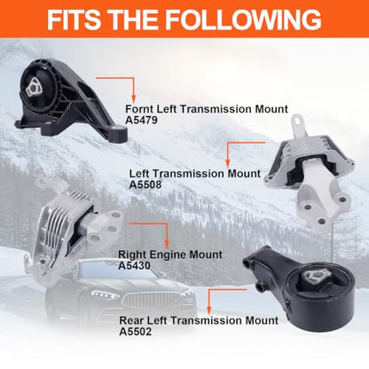 Engine Motor Mount Compatible with Buick Cascada 16-19 L4 1.6L,Chevrolet Cruze 11-16 L4 1.4L/ 10-16 L4 1.8L/ Cruze Limited 16 L4 1.4L/1.8L,Replacement for A5430 A5479 A5508 A5502 - size: 16-19 Buick Cascada L4 1.6L