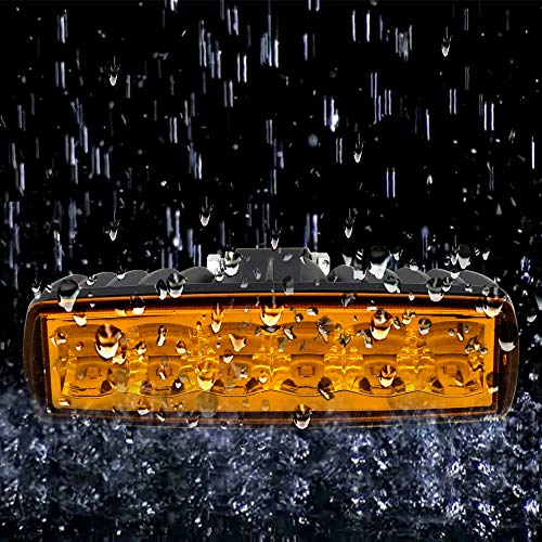 STDYSUN LED Yellow Fog Lights Bar 2Pcs 6Inch 30W Waterproof Auxiliary Work Lights for Offroad, Truck, Tractor, ATV, UTV, Golf Cart, Boat, Car - color: Yellow