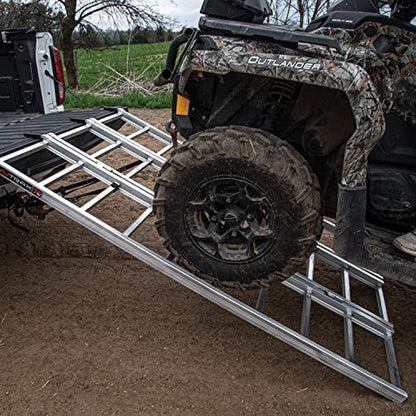 Yutrax 78-inch Tri-Fold XL Aluminum Truck, UTV/ATV Loading Ramps - 1750lb Capacity , silver -TX104 - size: 78-Inch Tri-Fold, 1750 lb. Load Capacity