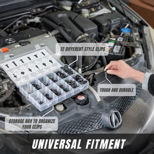 Sunplustrade 240 Pcs Bumper Clips Car Clips Plastic Rivets Fasteners Push Retainer Kit Most Popular Sizes Auto Push Pin Rivets Set for GM Ford Toyota Honda Chrysler - size: One Size