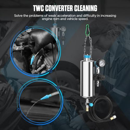 Fuel Injector Cleaner Tool Kit,C80 Disassembly-Free Automotive Fuel Injector Cleaner Machine,1000ML 150PSI Fuel Injection Systems Cleaning Tools with Various Adapters for Gasoline Injectors - size: C80