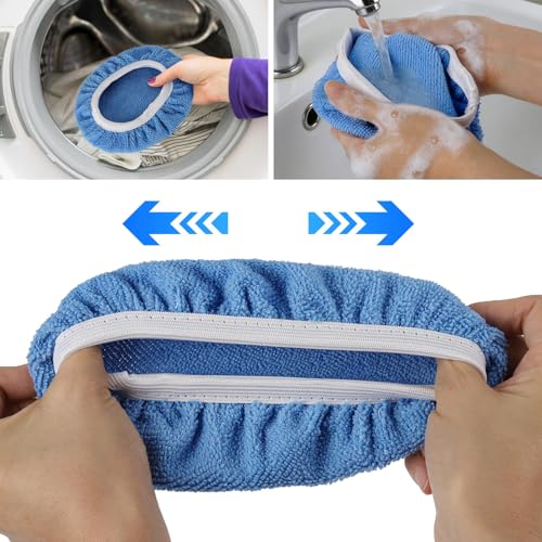 24 Pieces Car Orbital Buffer Polisher Pad, 5-6 Inches Bonnet Microfiber Max Bonnet Polishing Buffing Pad Cover