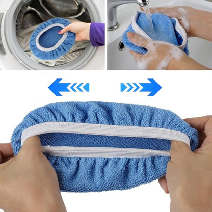 24 Pieces Car Orbital Buffer Polisher Pad, 5-6 Inches Bonnet Microfiber Max Bonnet Polishing Buffing Pad Cover