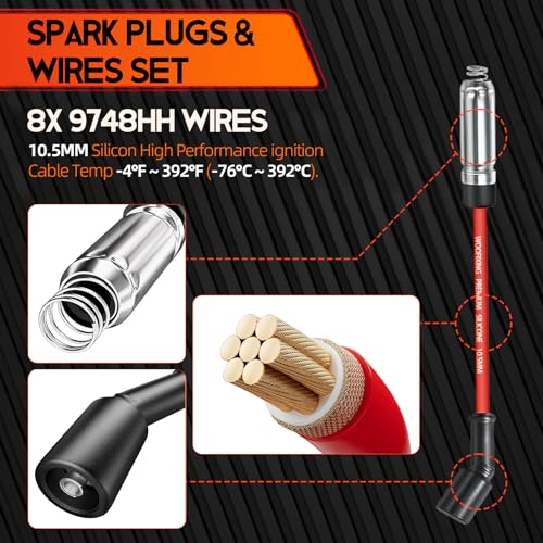 Spark Plugs and Wires Set for Silverado 1500 Suburban Avalanche Tahoe