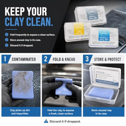 Magic Shield Car Clay Bar Triple Pack, Light, Medium & Heavy, 3 x 100 g - size: Triple clay bars w/o spray