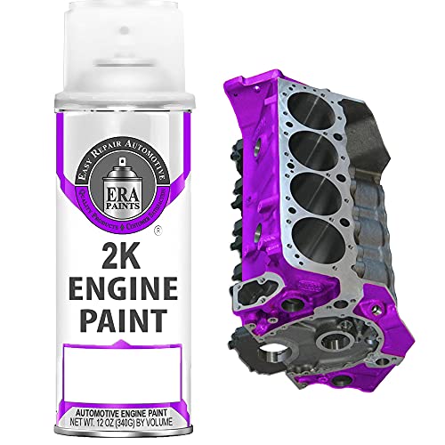 ERA Paints Purple Engine Paint With Omni-Curing Catalyst Technology - 2K Aerosol Glossy Finish With High Temp Resistance And Extreme Durability Against Color Fade And Chemicals Like Brake Fluid - color: Purple 2K Spray Paint Only