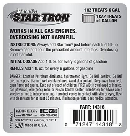 Star TRON Enzyme Fuel Treatment - Gas, Stabilizes Old Gasoline - size: 16 fl oz