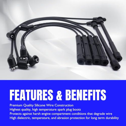 55301 Ignition Spark Plug Wires Compatible with Infiniti QX4 - style: 55301
