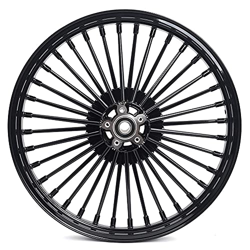 TOFR 21x2.15 18x3.5 Fat Spoke Black Wheels For Harley Dyna FXD FXDB 00-05 - color: 21x2.15 18x3.5 Black, size: Dyna 2000-2005