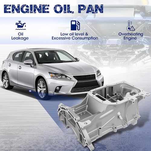 Upper Engine Oil Pan Sump with Drain Plug for 2009-2019 Toyota Corolla - size: 264-628