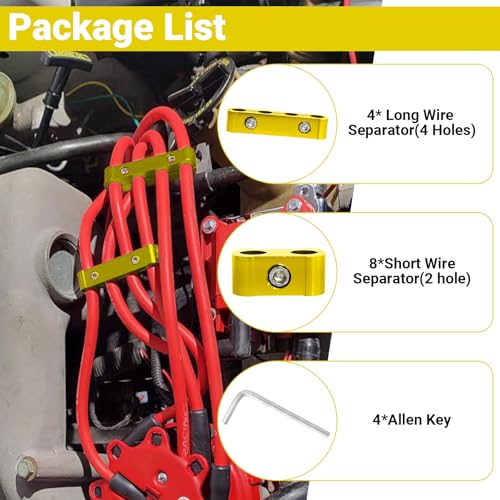 12-Piece Spark Plug Wire Separator and Holder Set(gold) - color: gold