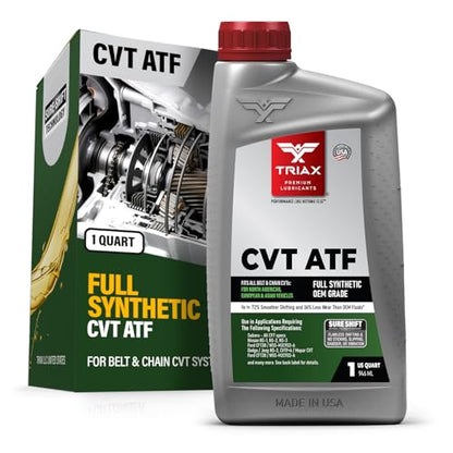TRIAX CVT ATF – Universal Full Synthetic CVT Transmission Fluid (Green) – for Nissan NS-3, NS-2, Subaru CVTF-II, Honda HCF-2, Toyota CVT FE & Many More (1 Quart) - size: 1 Quart