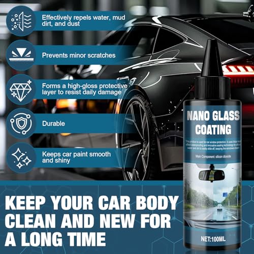 Graphene Ceramic Coating for Cars, Gloss Hydrophobicity Anti Scratch 3.4 Oz