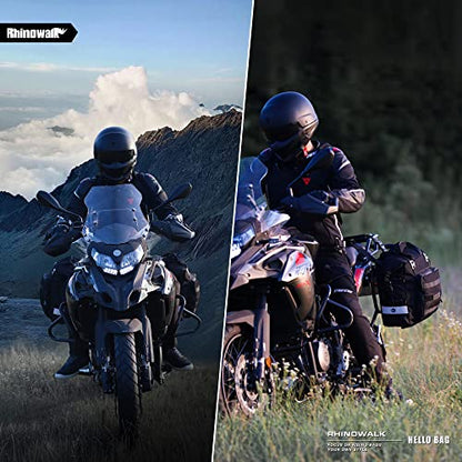 Rhinowalk Waterproof Motorcycle Saddlebags Luggage Bags 20L Quick Release for Adventure & Sport Bikes, Black (1 Pack) - size: 20L