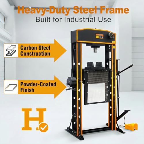50 Ton H-Frame Hydraulic Shop Press with Floor Press Plates - color: 50T