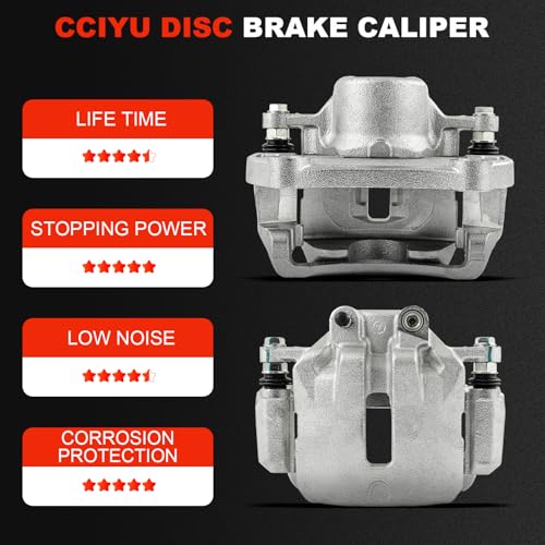 cciyu Front Left & Right Brake Calipers With Bracket 18B5270A 18B5271A - size: Front[18B5270A+18B5271A]