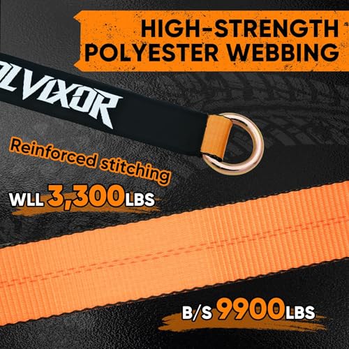 Car Tie Down Straps, 4 Pack, 2" x 96", 9900 LBS, Heavy Duty J Finger Hooks - color: Orange