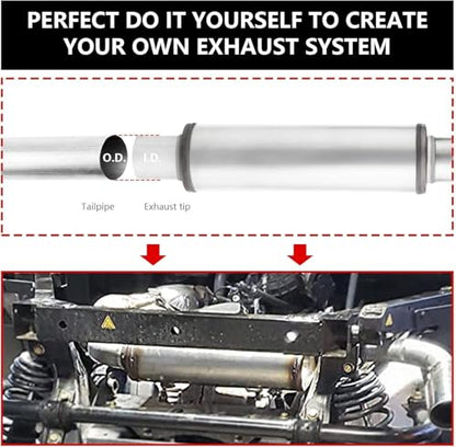 3" Performance Muffler Stainless Steel Straight-Through - size: 3in