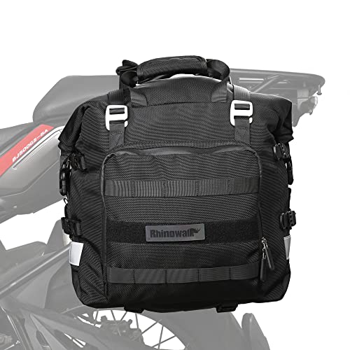 Rhinowalk Waterproof Motorcycle Saddlebags Luggage Bags 20L Quick Release for Adventure & Sport Bikes, Black (1 Pack) - size: 20L