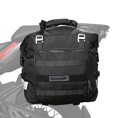 Rhinowalk Waterproof Motorcycle Saddlebags Luggage Bags 20L Quick Release for Adventure & Sport Bikes, Black (1 Pack) - size: 20L