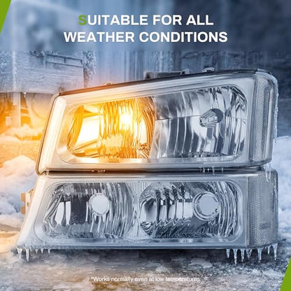 AUTOSAVER88 Headlight Assembly Kit Compatible with 03-06 Chevy Silverado - color: OE - Chrome/Clear/Clear