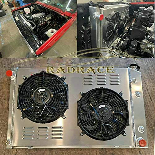3 Row Aluminum Radiator Shroud Fan Relay for 1973-1991 Chevy C30 C20 C10 C2500 C1500 K30 K20 K10 Pickup Blazer GMC Truck 1981 1982 1983 1984 1985 1986 1988 1989 1990 Radiators