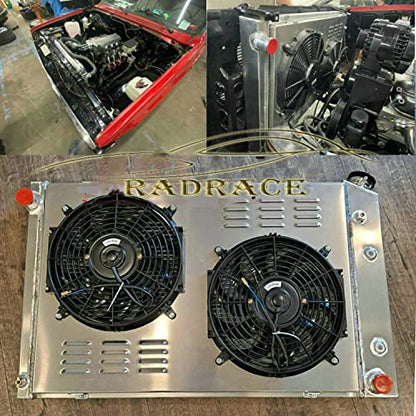 3 Row Aluminum Radiator Shroud Fan Relay for 1973-1991 Chevy C30 C20 C10 C2500 C1500 K30 K20 K10 Pickup Blazer GMC Truck 1981 1982 1983 1984 1985 1986 1988 1989 1990 Radiators