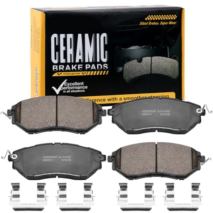 D1078 Front Ceramic Brake Pads Kit Fit For Subaru Legacy 2005-2019, For B9 Tribeca 2006-2007, For Tribeca 2008-2014, For Outback 2010-2019, For Forester 2014-2018, For WRX 2015-2021 - style: HZ1078