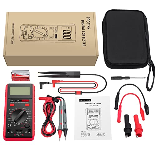 Proster LCR Meter Multimeter Capacitance Inductance Resistance Tester - color: Red