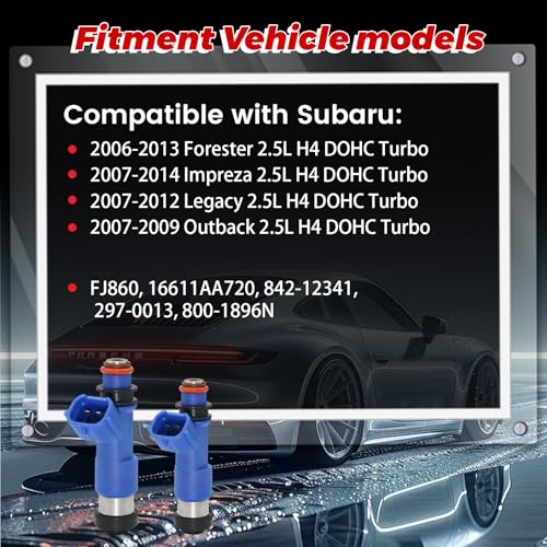 4-Pack Fuel Injectors Set | Compatible with Subaru Forester Impreza WRX STI Legacy Outback 2.5L H4| Replaces FJ860 16611AA720 800-1896N - size: 4 X FJ860