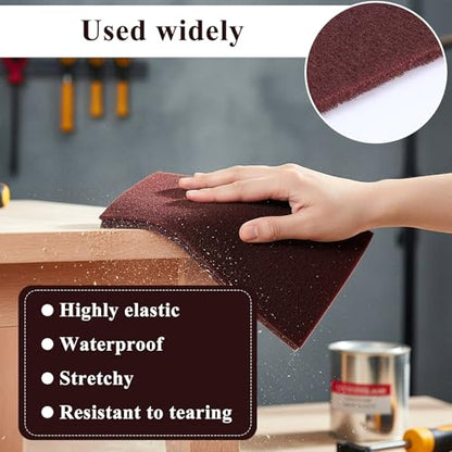 6 PCS Red Nylon Scuff Pads, General Purpose Sanding Hand Pads