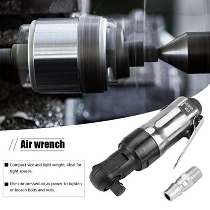 Pneumatic Air Ratchet Wrench, Square Drive Professional Tool, Lever Control, Lightweight and Compact, Ideal for Tight Spaces, Suitable for Shipbuilding, Machinery, Auto Industry (1/4) - size: 1/4