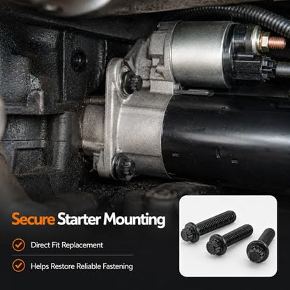 6 PCS Starter Mounting Bolts 3903834 Compatible with Dodge Ram 2500 3500 4000 Cummins 5.9L Diesel 2003-2006, 12 Point Starter Motor Mounting Bolt Kit, Replace 3903834 4429834