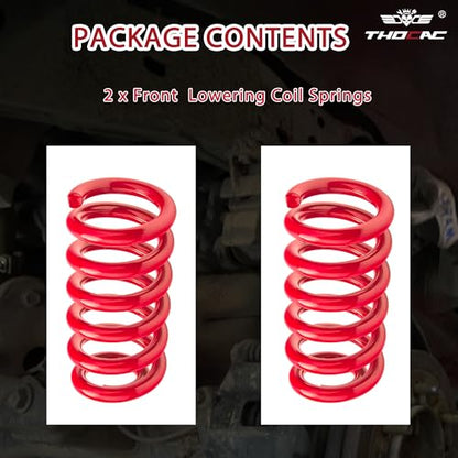 3” Heavy Duty Front Coil Spring Lowering Kit for Chevy Silverado/GMC Sierra 1500 1999-2007 (V8 Only) Drop Coils Kit, Red - color: red, size: 1999-2006 Silverado/Sierra 1500 3''Drop