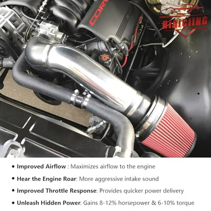 4'' LS Swap Cold Air Intake for Camaro Chevelle LS1 LS2 LSX - color: Silver