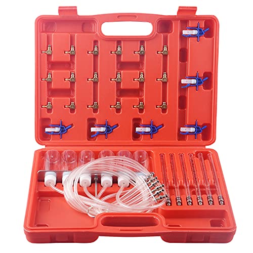 DAYUAN 6 Cylinder Diesel Injector Flow Meter Diagnostic Set Bundle with 8pcs Professional Petrol Engine Compression Tester Kit