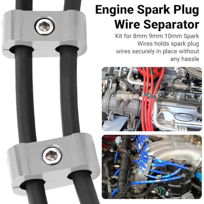 12-Piece Spark Plug Wire Separator and Holder Set(silver) - color: silver