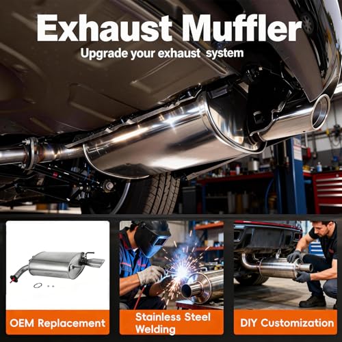100% Stainless Steel Exhaust Muffler for 2008-2011 Camry TC06 - size: For 2008-2011 Camry 2.4L 2.5L