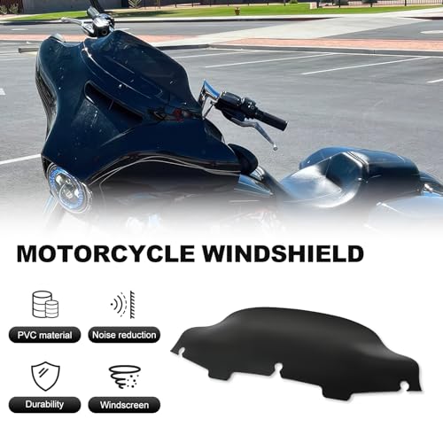 Rich Choices 6" Motorcycle Windshield Windscreen Wind Splitter Compatible with Harley Davidson Touring Street Glide Electra Glide FLHT FLHTCU Ultra Classic Glide FLHX FLHTK Tri Glide 1996-2013 - color: Black, size: 6inch