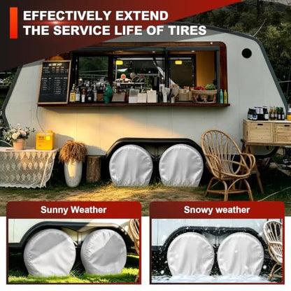 Explore Land Tire Covers 4 Pack Fit Tire Diameters 26-28.75 inch, Silver - size: M (Fits Tire Diameters 26''-28.75''), style: Silver - 4 Pack