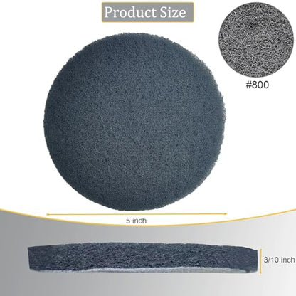 10 Pack 5 Inch 800 Grit Scrubber Scouring Pads Flocking Scuff Pads -5" Hoop and Loop Scuff Pads Conditioning Discs Polishing Pad for Furniture Automotive Cleaning, Rust Removal - style: 800 Grit