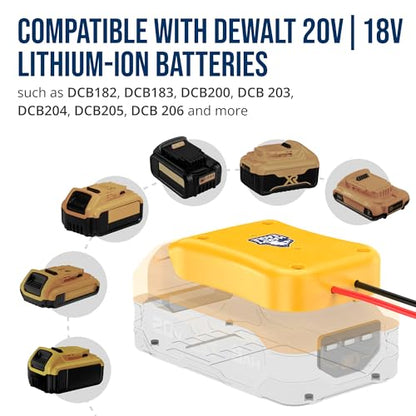 Harpy Eagle Battery Adapter for Yellow 20V MAX Batteries – Compatible Oil Extractor Pump – Includes 30A Fuse, WAGO Connectors & 12AWG Wires – Battery & Pump Not Included - size: Yellow Battery Adapter