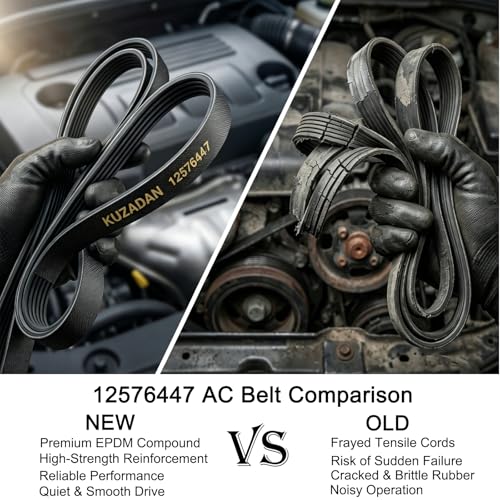 AC Belt 12576447 4PK960 for 1999-2008 Chevy Silverado 1500 2500 GMC Sierra Tahoe Yukon Escalade 4.8L 5.3L 6.0L V8, Air Compressor Serpentine Belt,K040378 Anti-Stretch Rubber Built for 60K+ Miles - size: 4PK960